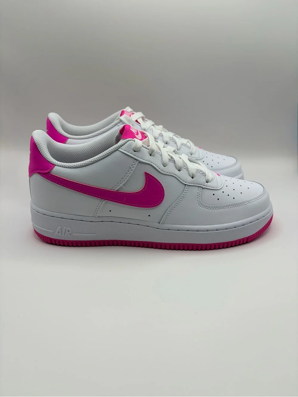 Nike Air Force 1 White with Hot Pink Swoosh